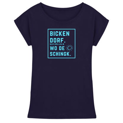 Wo de Sonn schingk - Bickendorf Druck - Womens Extended Shoulder T-Shirt