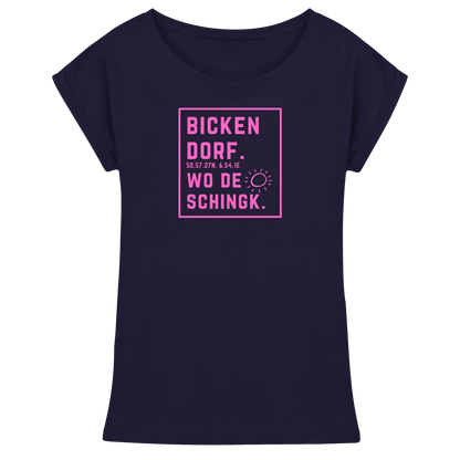 Wo de Sonn schingk - Bickendorf Druck  - Womens Extended Shoulder T-Shirt