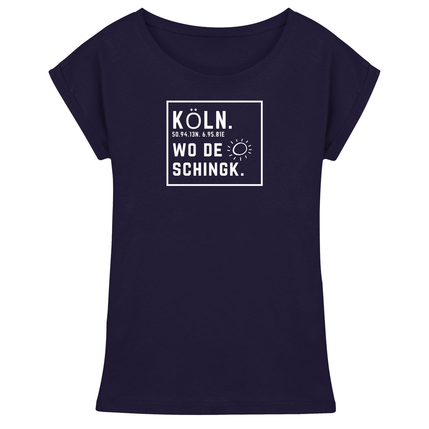 Wo de Sonn schingk - Köln Druck - Womens Extended Shoulder T-Shirt