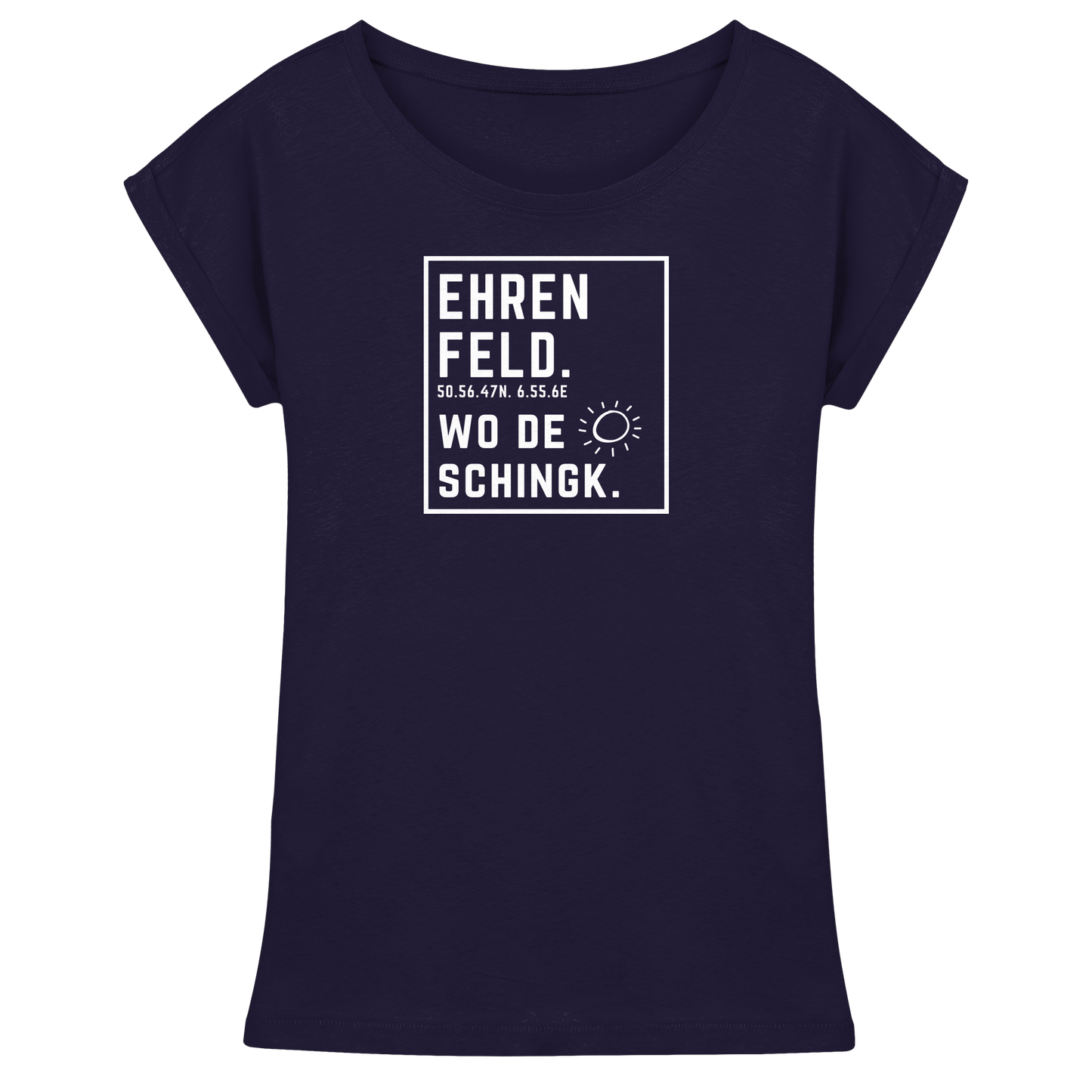 Wo de Sonn schingk - Ehrenfeld Druck - Womens Extended Shoulder T-Shirt