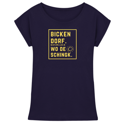 Wo de Sonn schingk - Bickendorf Druck - Womens Extended Shoulder T-Shirt
