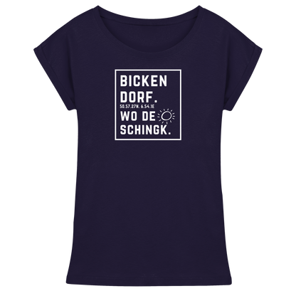 Wo de Sonn schingk - Bickendorf Druck - Womens Extended Shoulder T-Shirt