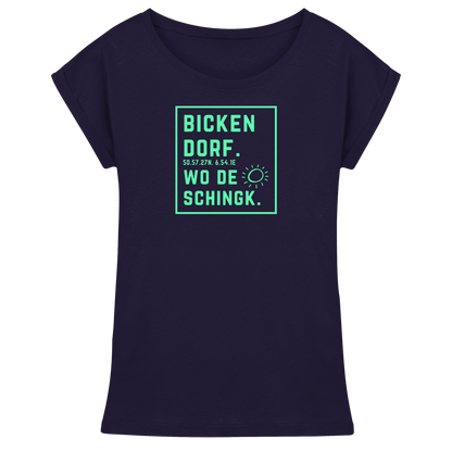 Wo de Sonn schingk - Bickendorf Druck - Womens Extended Shoulder T-Shirt