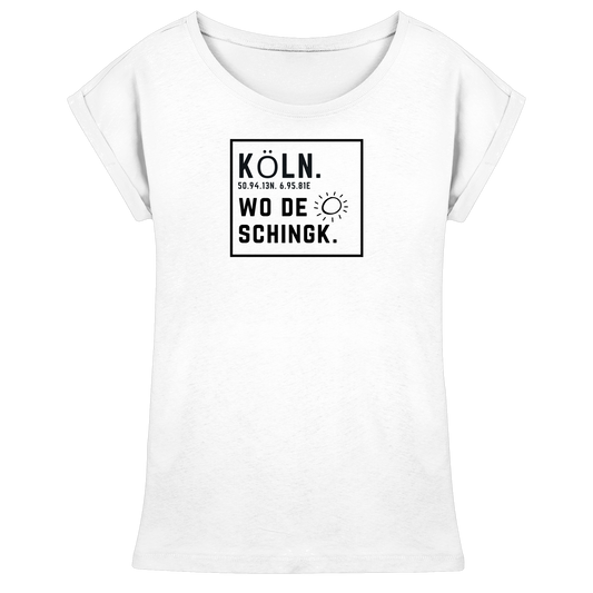 Wo de Sonn schingk - Köln Druck   - Womens Extended Shoulder T-Shirt