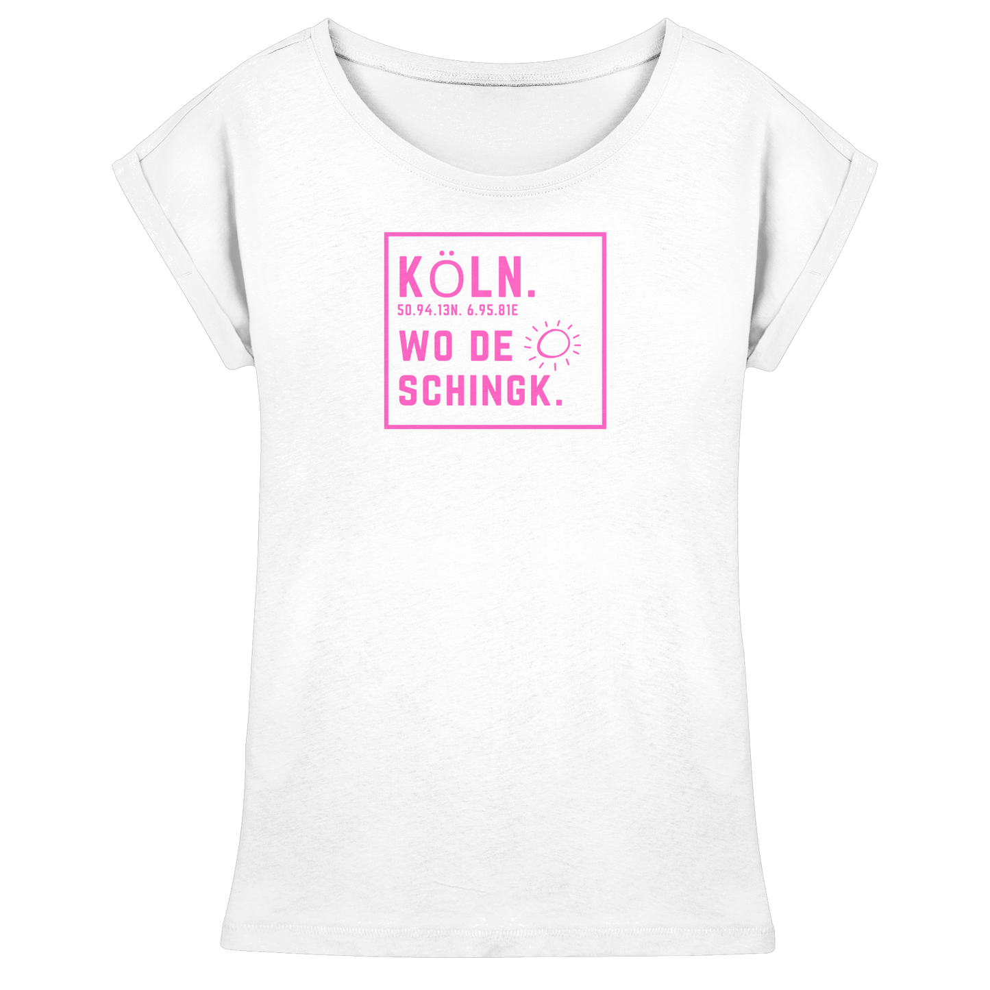 Wo de Sonn schingk - Köln Druck  - Womens Extended Shoulder T-Shirt