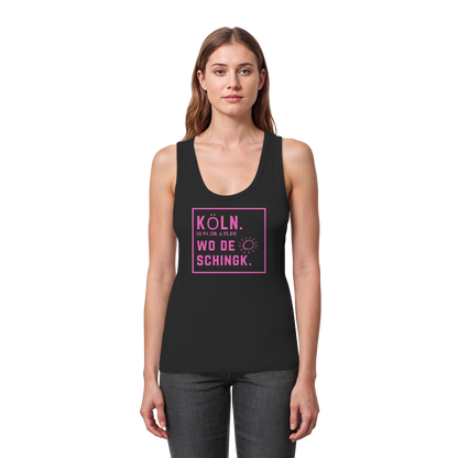 Wo de Sonn schingk - Köln Druck  - Womens Organic Fitted Tank Top