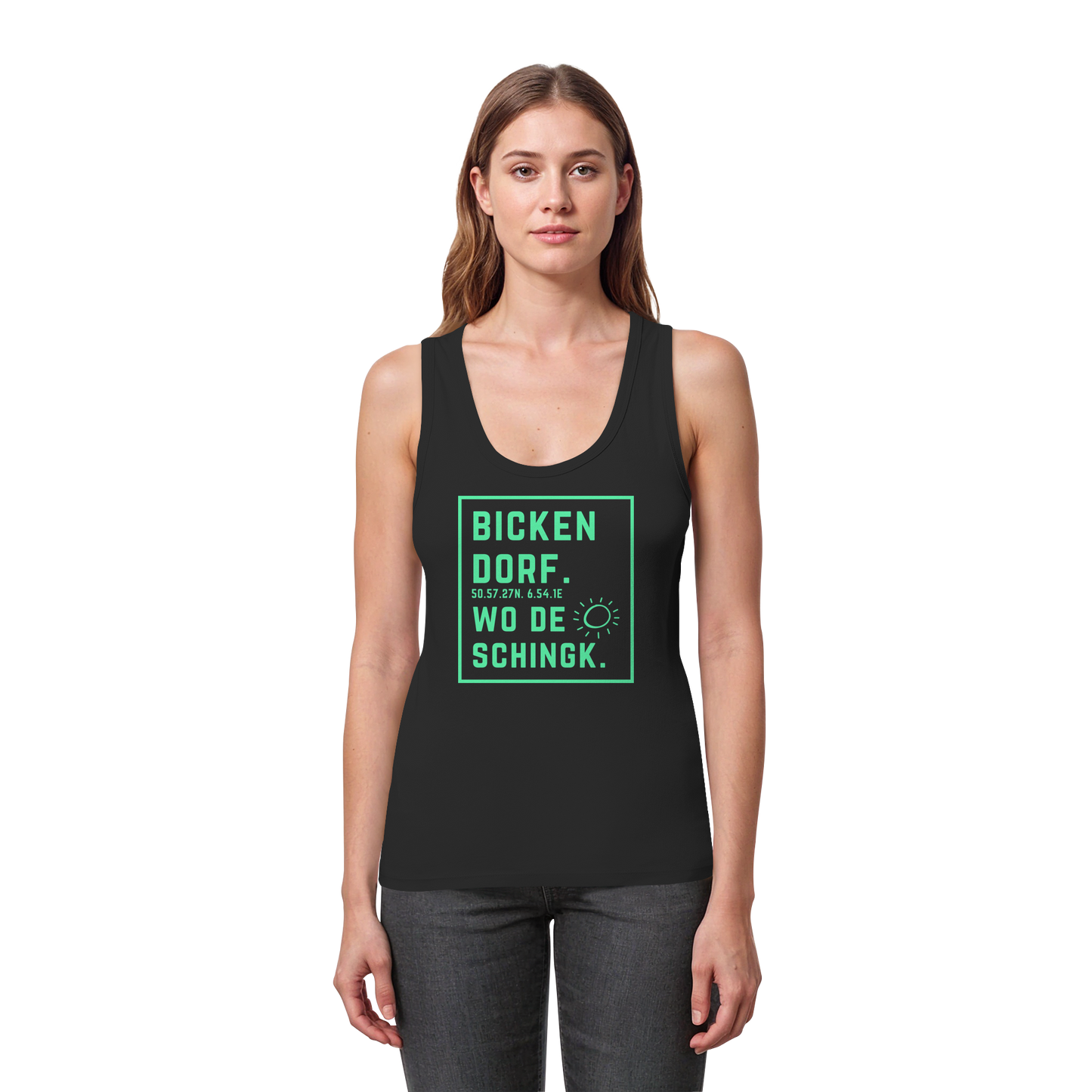 Wo de Sonn schingk - Bickendorf Druck - Womens Organic Fitted Tank Top