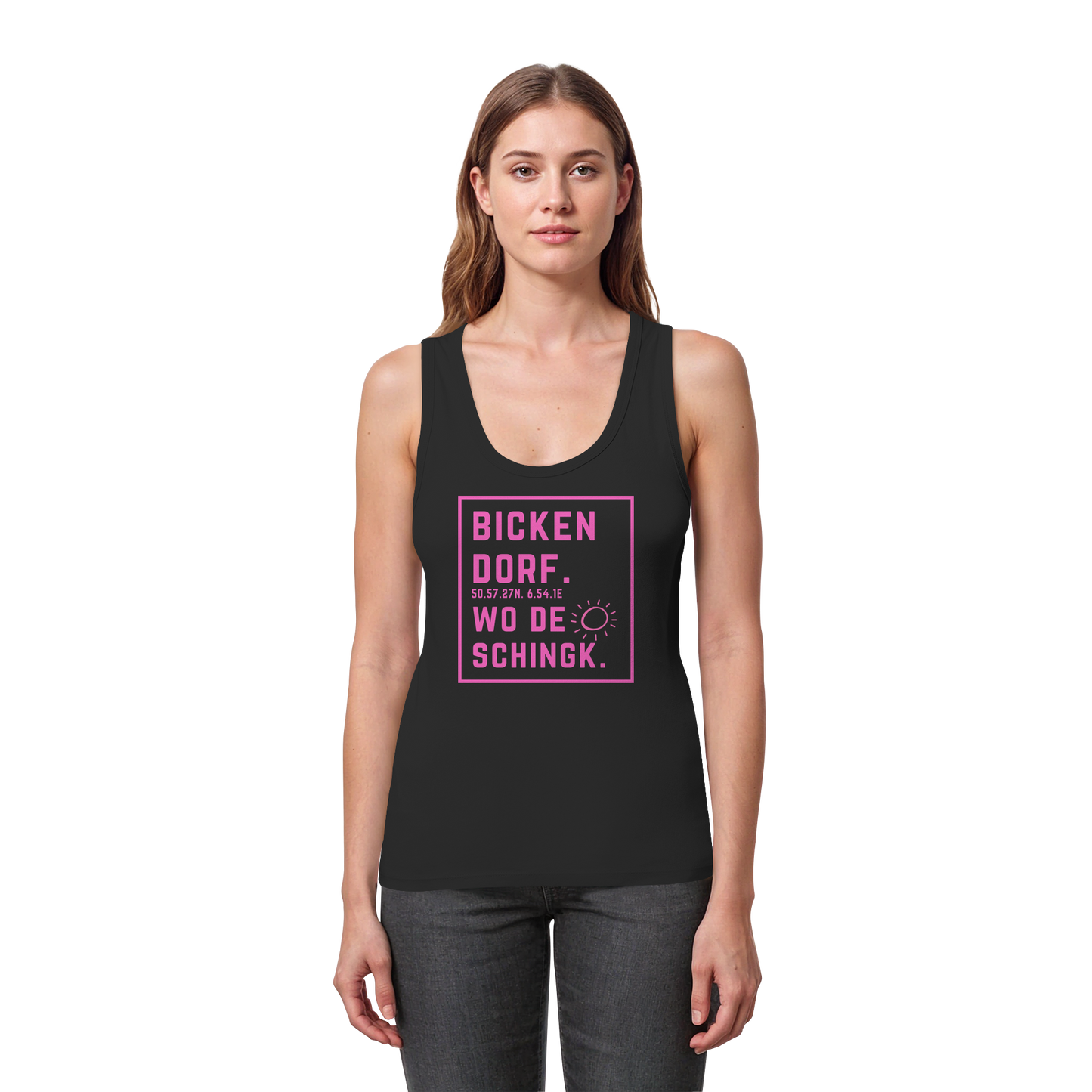 Wo de Sonn schingk - Bickendorf Druck  - Womens Organic Fitted Tank Top