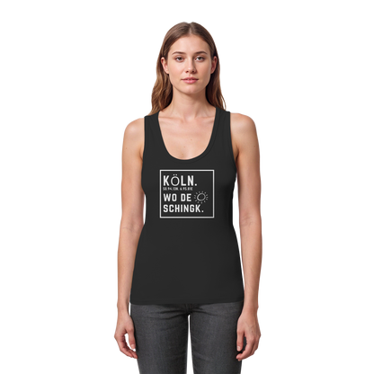 Wo de Sonn schingk - Köln Druck - Womens Organic Fitted Tank Top