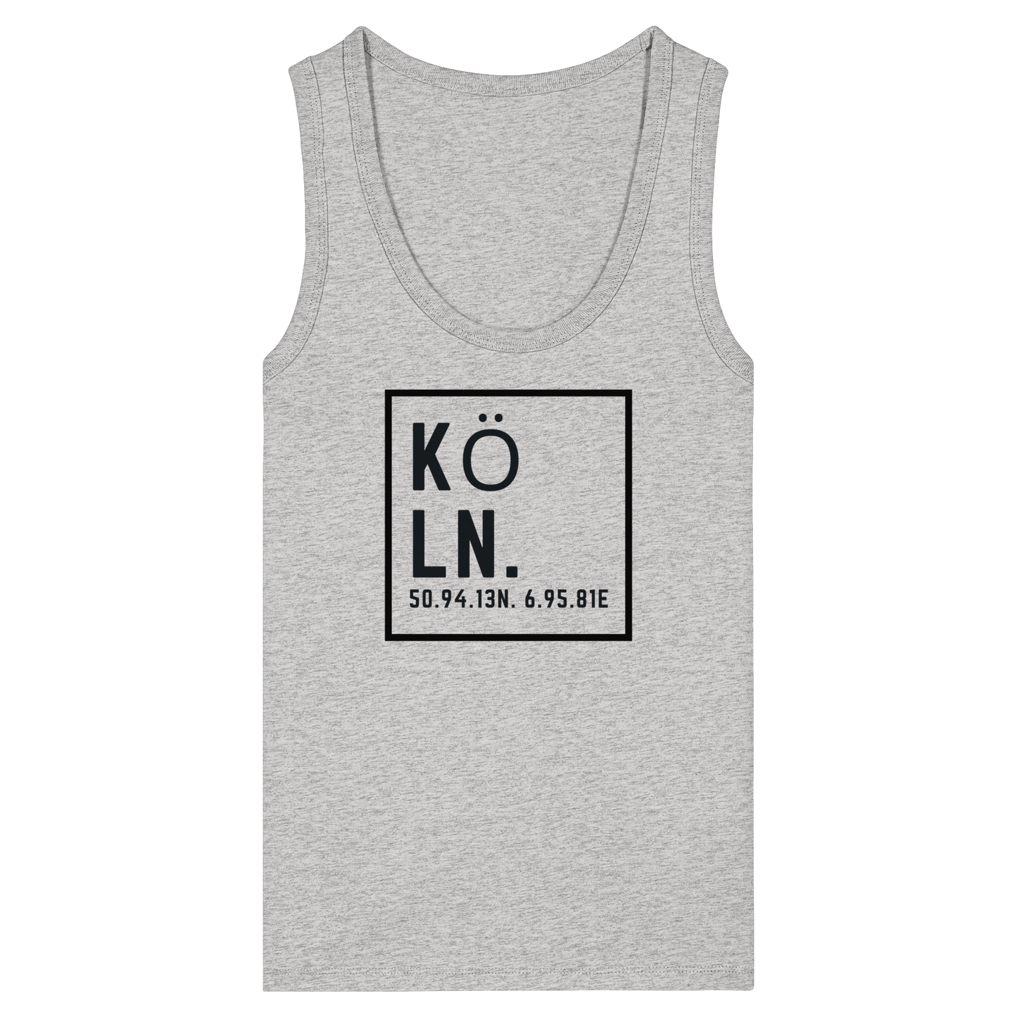 Köln Koordinaten (großer Druck auf der Brust) - Womens Organic Fitted Tank Top