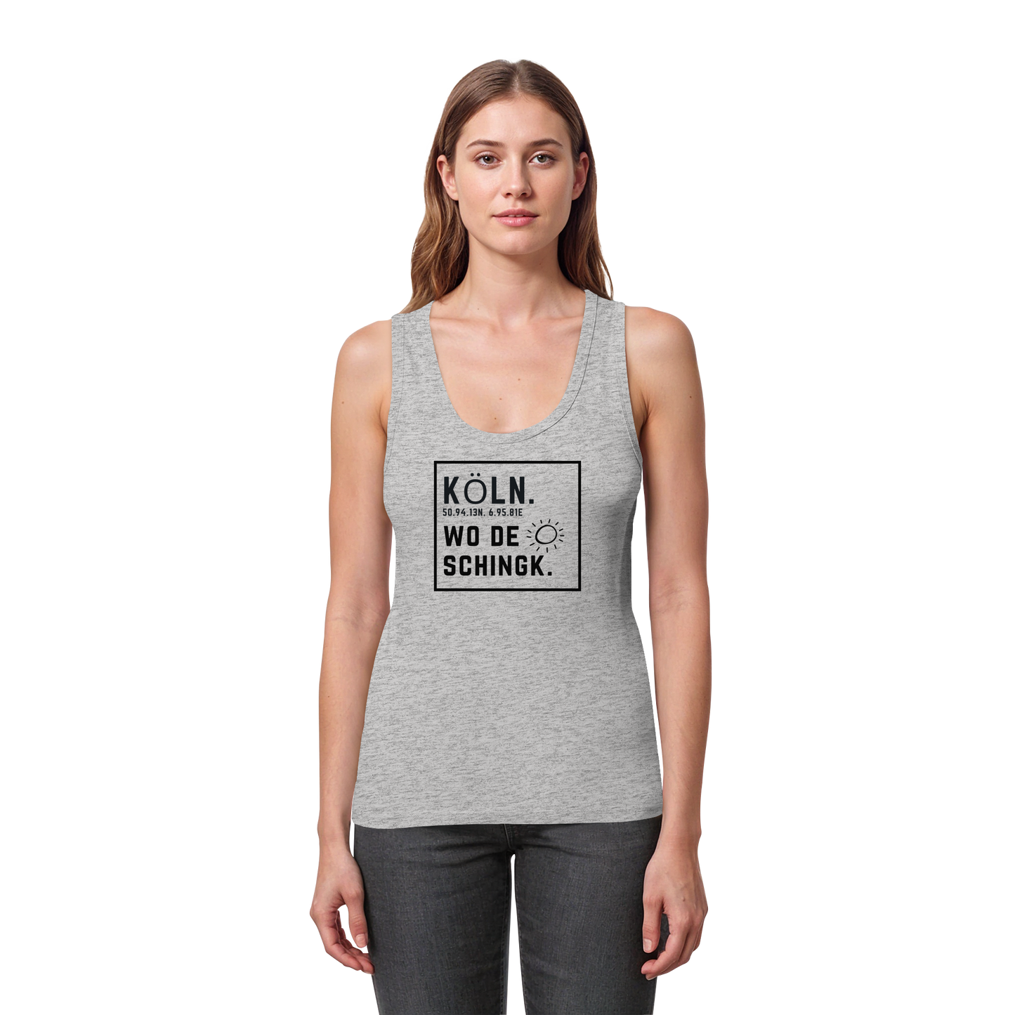 Wo de Sonn schingk - Köln Druck   - Womens Organic Fitted Tank Top