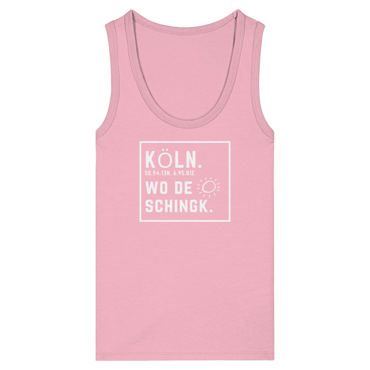 Wo de Sonn schingk - Köln Druck - Womens Organic Fitted Tank Top