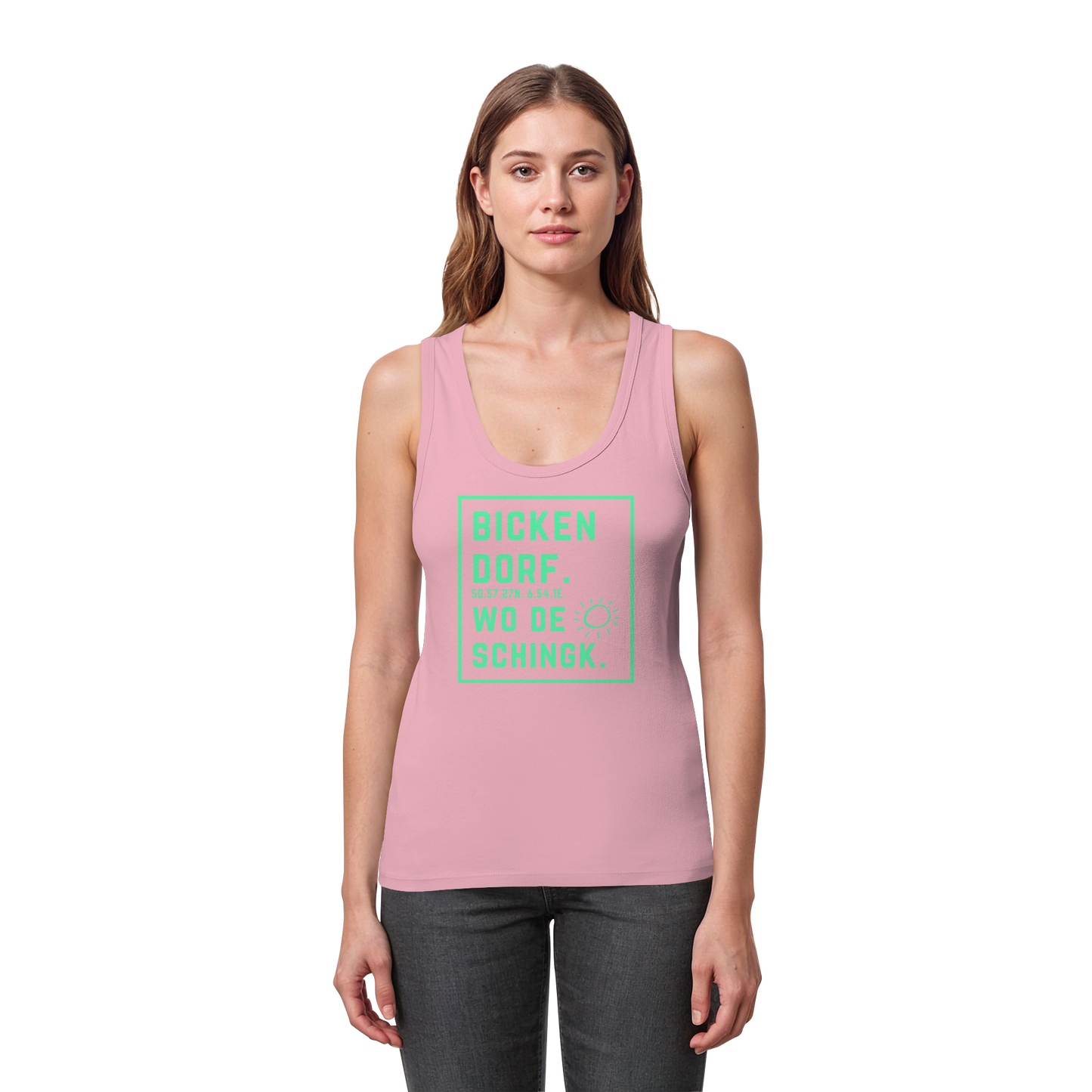 Wo de Sonn schingk - Bickendorf Druck - Womens Organic Fitted Tank Top