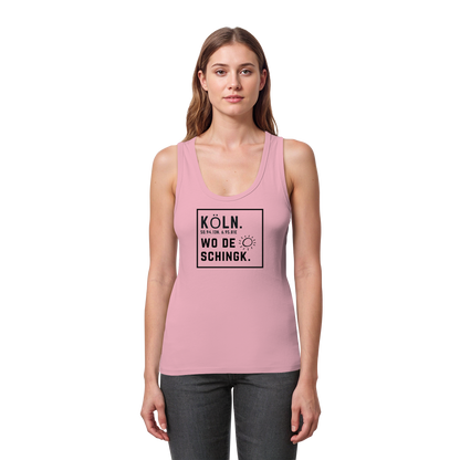 Wo de Sonn schingk - Köln Druck   - Womens Organic Fitted Tank Top