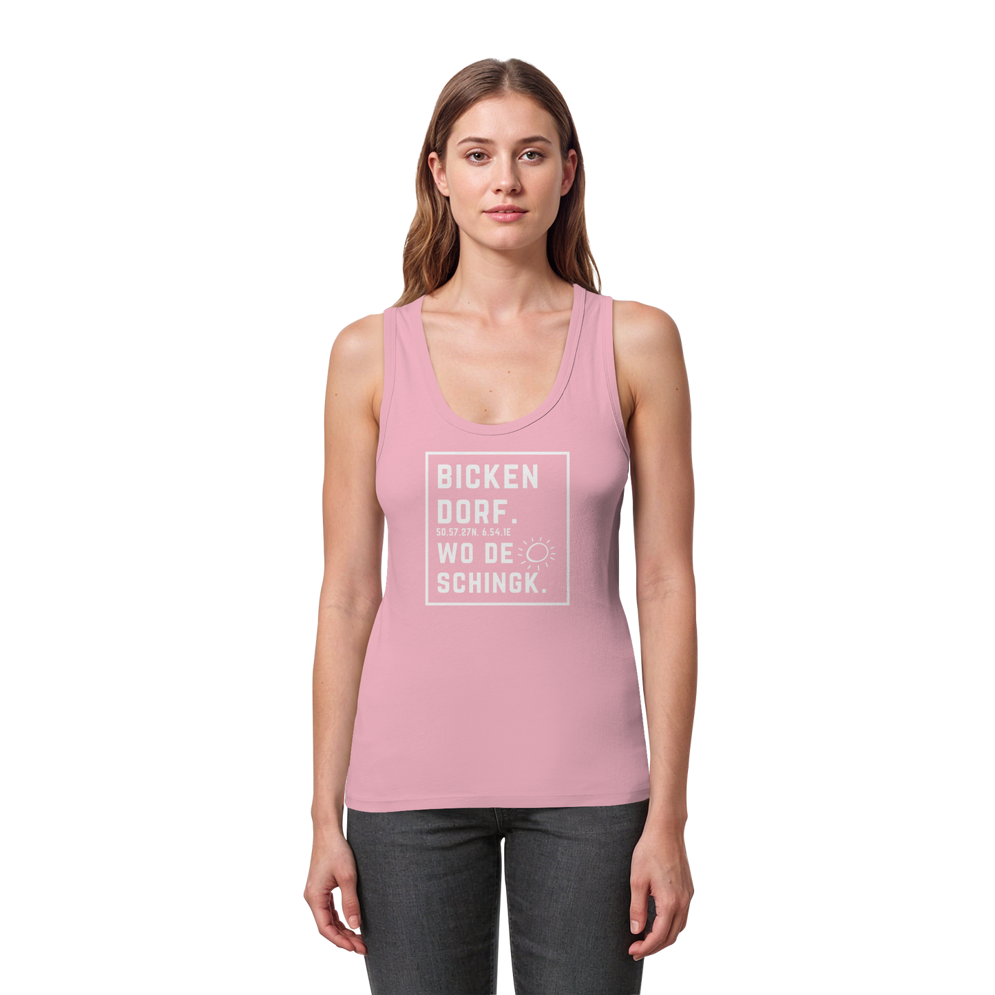 Wo de Sonn schingk - Bickendorf Druck - Womens Organic Fitted Tank Top