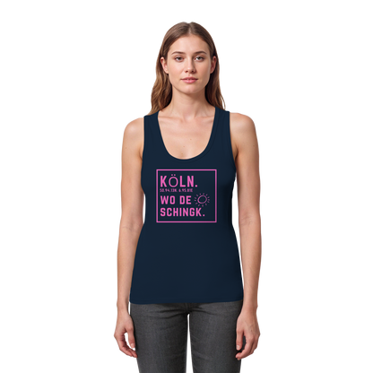Wo de Sonn schingk - Köln Druck  - Womens Organic Fitted Tank Top