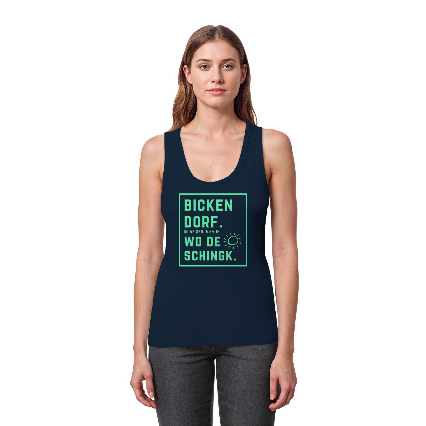 Wo de Sonn schingk - Bickendorf Druck - Womens Organic Fitted Tank Top