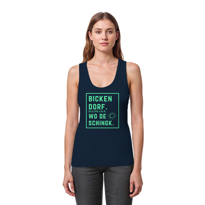 Wo de Sonn schingk - Bickendorf Druck - Womens Organic Fitted Tank Top