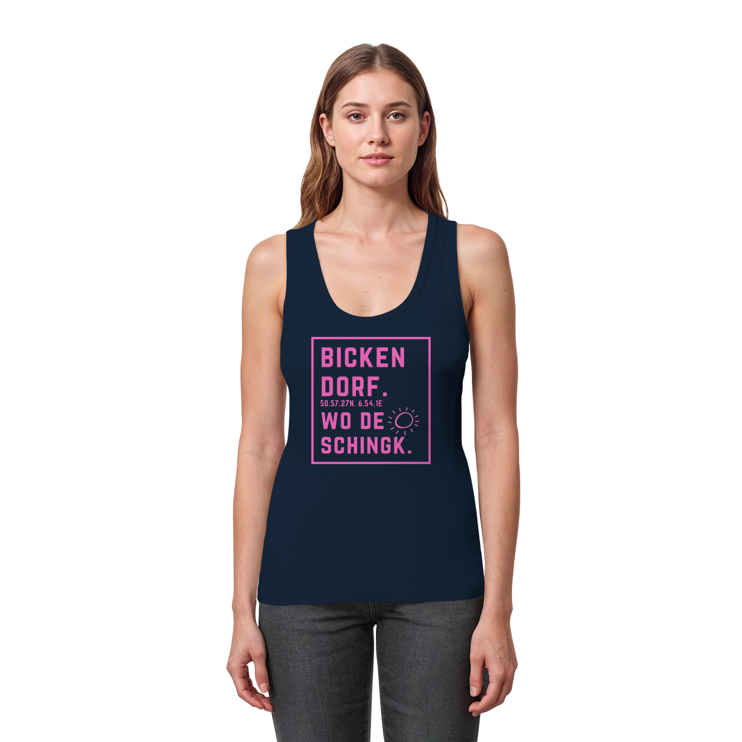 Wo de Sonn schingk - Bickendorf Druck  - Womens Organic Fitted Tank Top