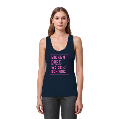 Wo de Sonn schingk - Bickendorf Druck  - Womens Organic Fitted Tank Top