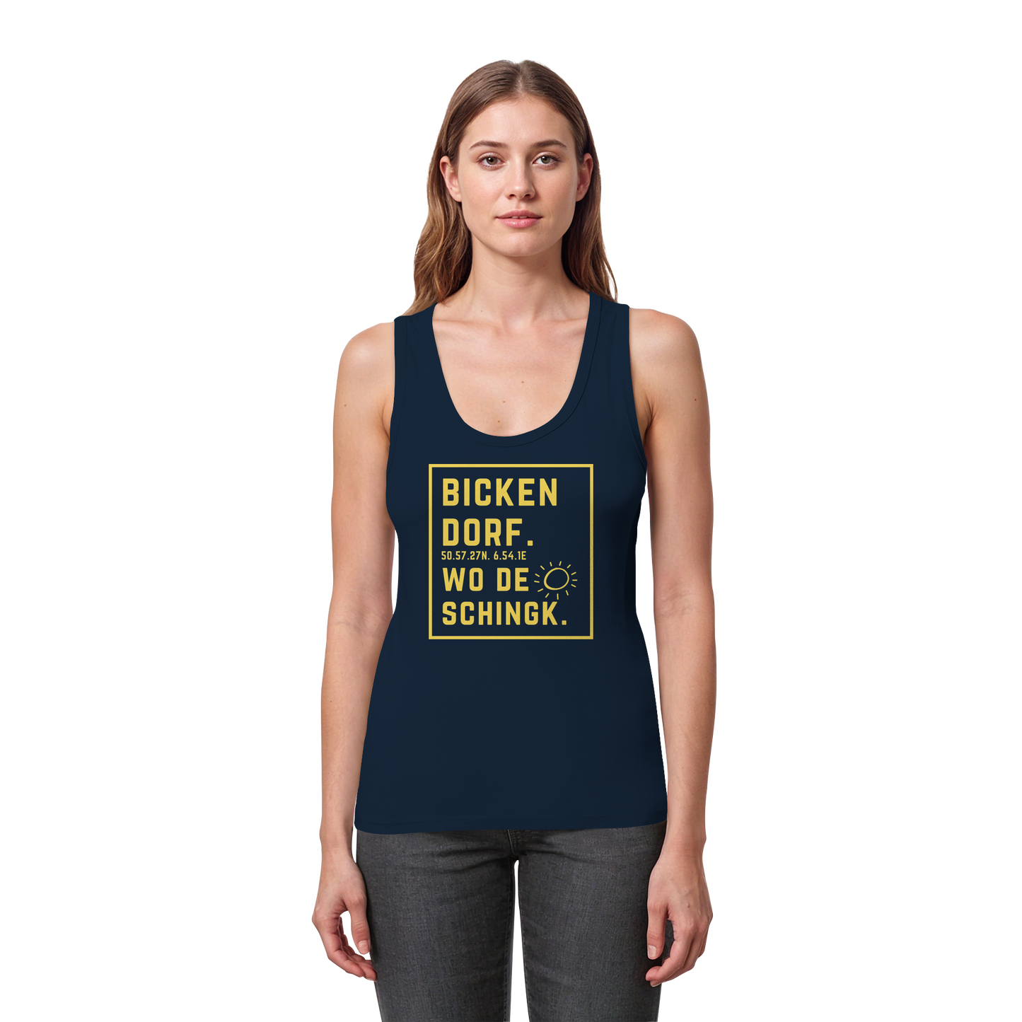 Wo de Sonn schingk - Bickendorf Druck - Womens Organic Fitted Tank Top