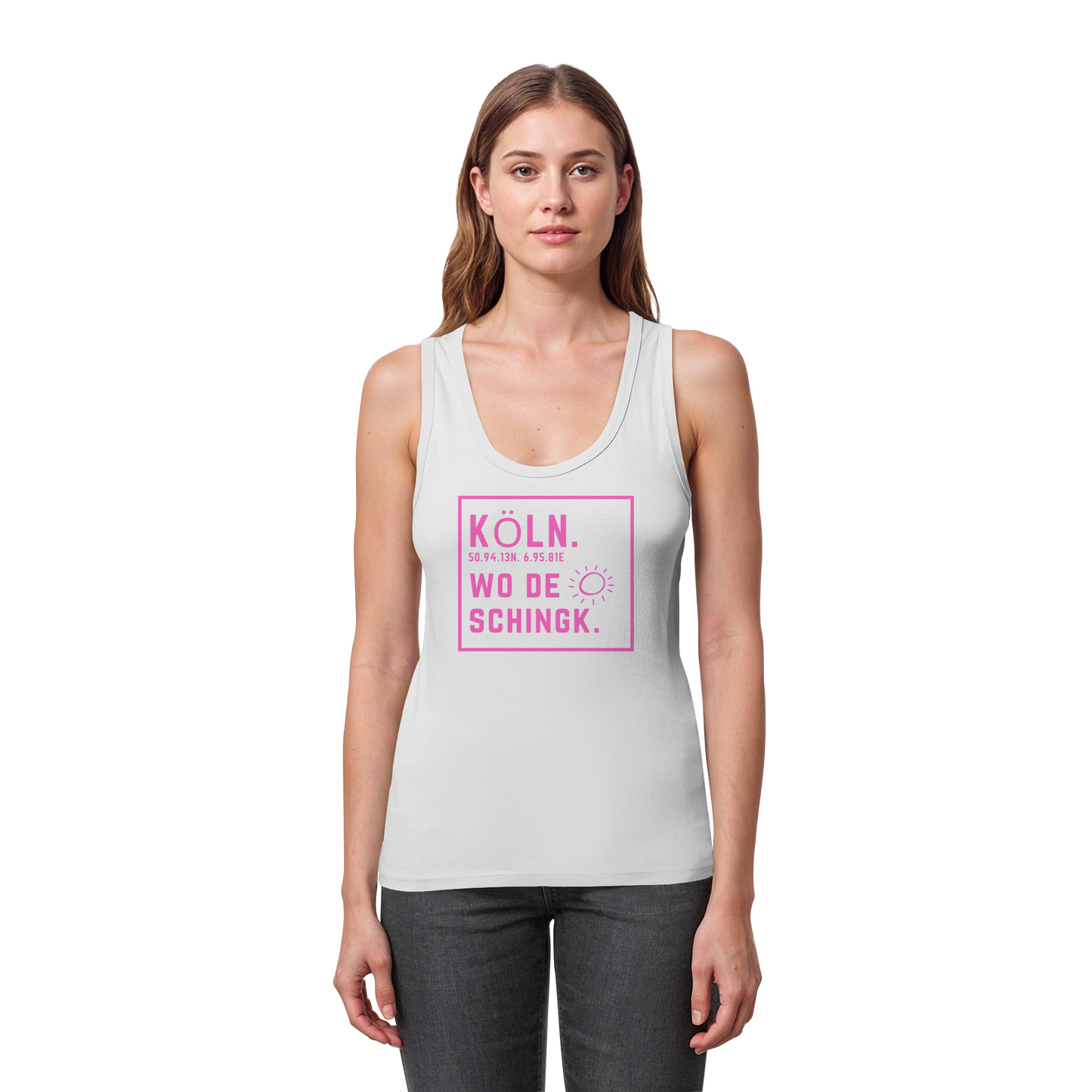 Wo de Sonn schingk - Köln Druck  - Womens Organic Fitted Tank Top