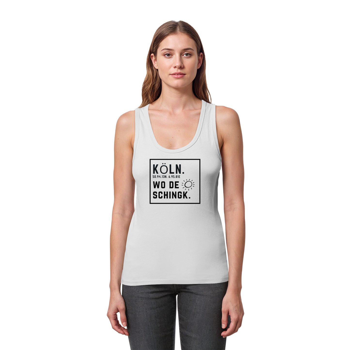 Wo de Sonn schingk - Köln Druck   - Womens Organic Fitted Tank Top