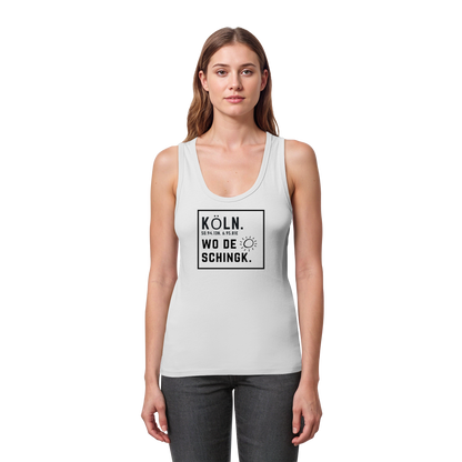 Wo de Sonn schingk - Köln Druck   - Womens Organic Fitted Tank Top