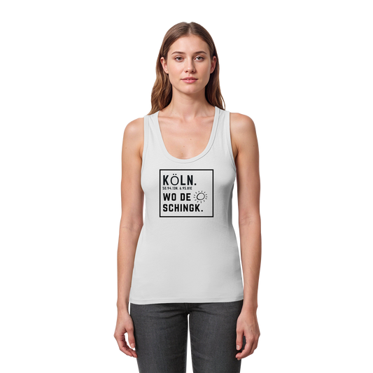 Wo de Sonn schingk - Köln Druck   - Womens Organic Fitted Tank Top