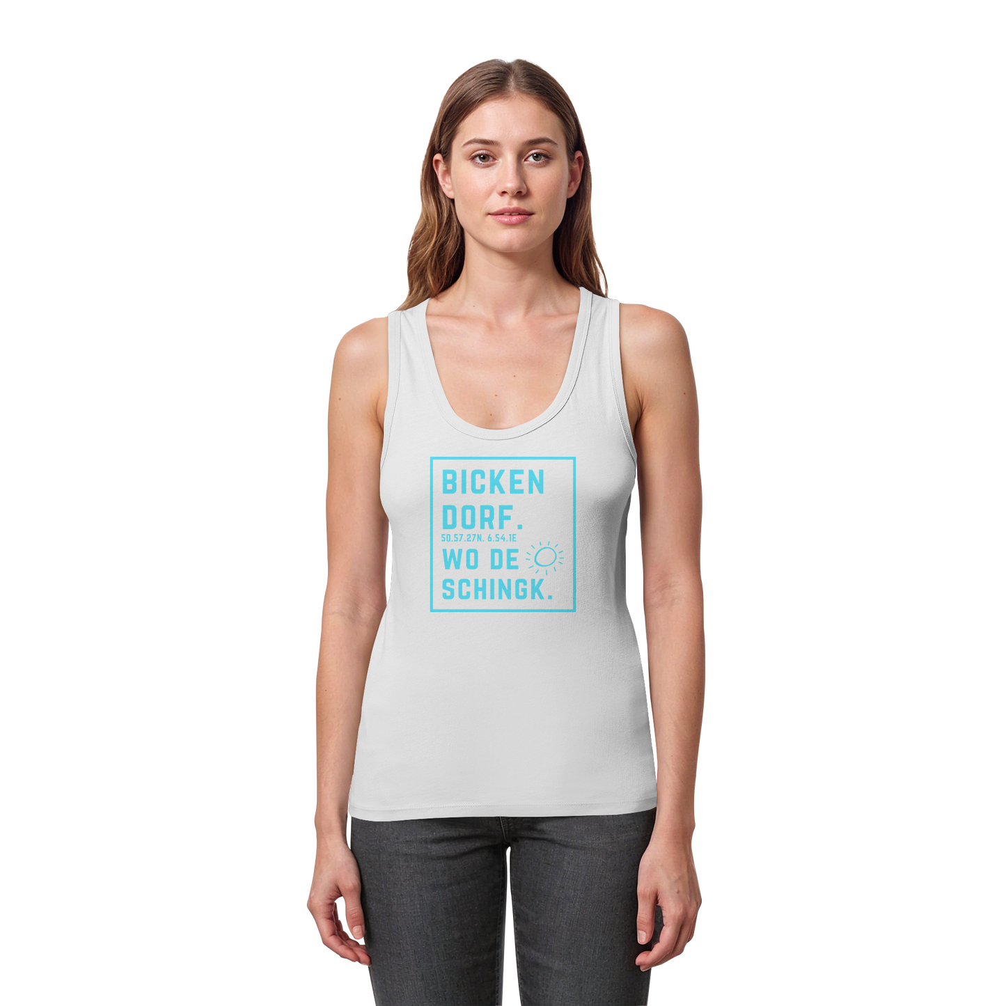 Wo de Sonn schingk - Bickendorf Druck - Womens Organic Fitted Tank Top