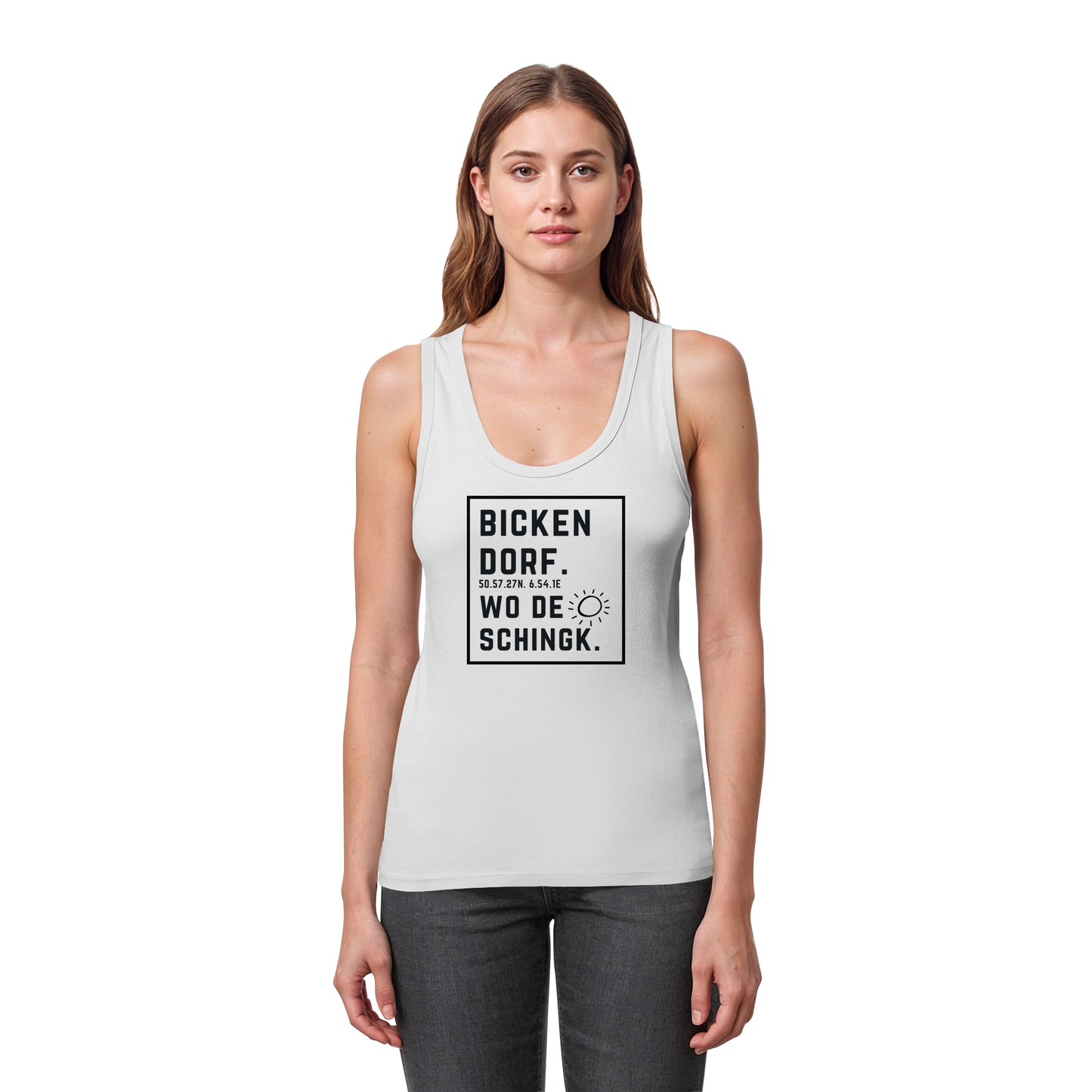 Wo de Sonn schingk - Bickendorf Druck  - Womens Organic Fitted Tank Top