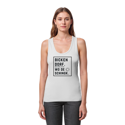Wo de Sonn schingk - Bickendorf Druck  - Womens Organic Fitted Tank Top