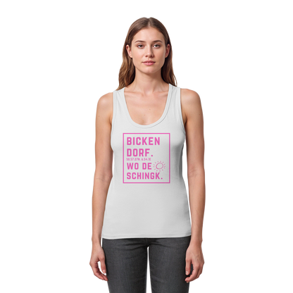 Wo de Sonn schingk - Bickendorf Druck  - Womens Organic Fitted Tank Top