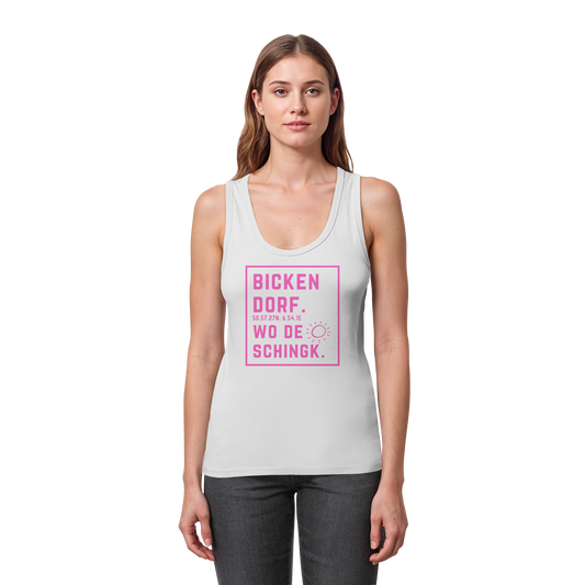 Wo de Sonn schingk - Bickendorf Druck  - Womens Organic Fitted Tank Top